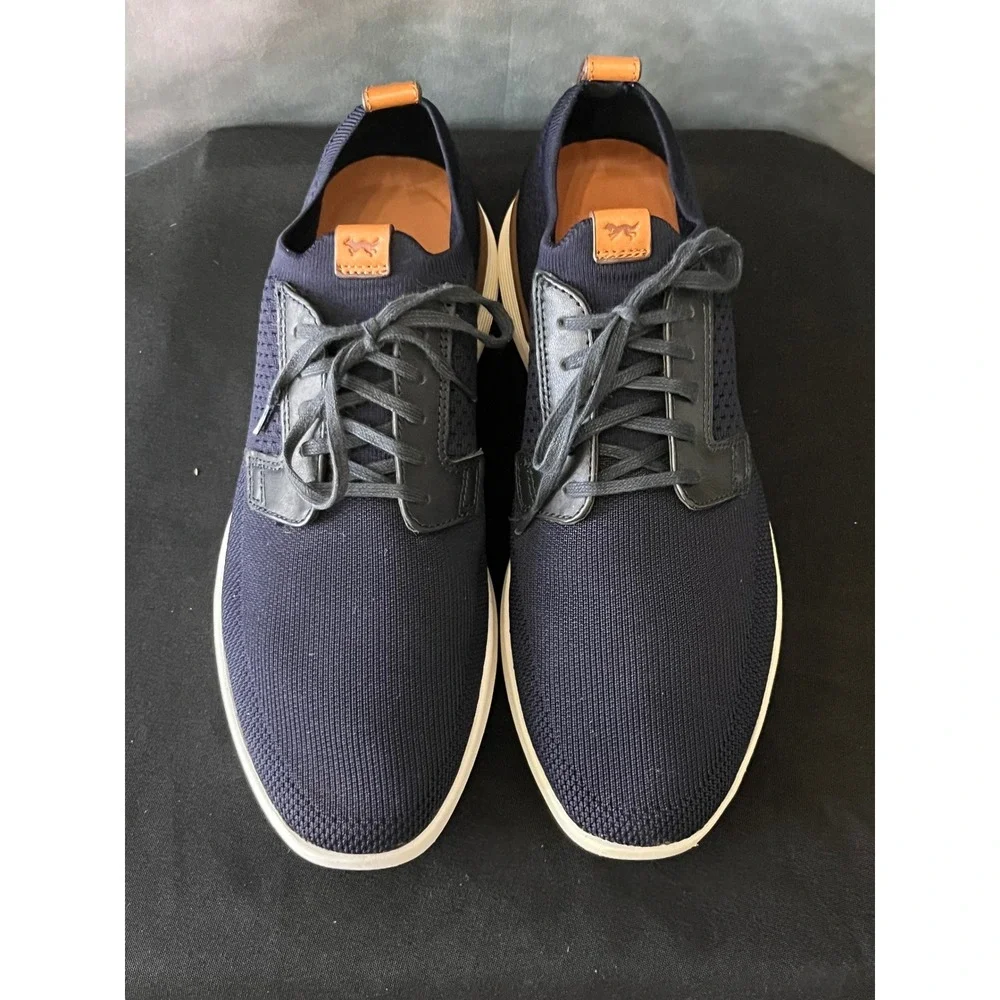 Wolf & Shepherd Swiftknit Navy Knit Hybrid Oxford Dress Shoes - Mens 8/Womens 10